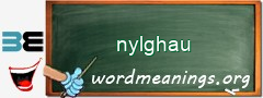 WordMeaning blackboard for nylghau